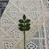 Flores de Lana, Hojas Tejidas a Mano, Hojas de Helecho Grandes, Hojas de Helecho Pequeñas, Hojas de Cuatro Estaciones, Hojas Dentadas, Hojas de Orquídea de Primavera, Tejidas Completamente a Mano