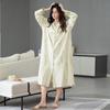 Bata de Noche para Mujer de Algodón Puro Ropa de Primavera para Mujer Manga Larga Talla Grande Estilo Coreano Camisa Ropa para el Hogar Pijamas para Mujer 2025 Nuevo Verano