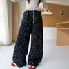 Calças de Primavera e Outono para Meninas 2026 Novo Estilo Meninas Grandes Outono Estilo Coreano Calças de Perna Larga Estreladas Calças Casuais de Perna Reta para Crianças