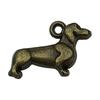 Colgante de aleación verde antigua con forma de cachorro de Amazon, accesorio para pulsera y collar.