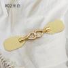 Venta directa de abrigos de mujer de alta gama con hebilla decorativa, hebilla de cuero, rompevientos, puños de abrigo, suéter, botón de hebilla de metal de piel