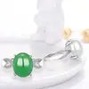 Anel de prata de lei S925 com ágata e calcedônia, moda feminina, anel aberto de alto requinte, joia de jade antigo, atacado