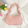 Design único, estilo coreano, coleção artística 2026, bolsa de axila com estampa de estrelas, bolsa de ombro plissada feminina, bolsa para o dia a dia
