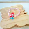 Pulseira de Desenho Animado Tema Frozen para Meninas Pequenas, Fofa e de Alta Elasticidade, Contas de Cristal Coloridas, Joia Infantil