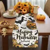 Serie de Halloween Transfronteriza Camino de Mesa Decoración de Mesa para Fiesta Navideña Mantel Largo Estampado de Fantasma Calabaza Mantel