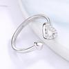Anillo de amor doble hueco de plata esterlina s925 para mujer, anillo de corazón dulce clásico simple coreano, suministro Amoy