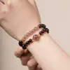 Pulseira de Madeira em Cinza Fumaça Roxo, Pulseira Simples de Círculo Duplo Estilo Novo, Realça a Tez, Sensação de Luxo, Versátil para Casais, Pulseira Empilhável Estilo Ins