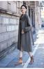 Abrigo de Cachemira de Doble Cara para Mujer 2024 Nuevo Otoño e Invierno Manga Linterna Largo Medio Lana Lana Abrigo hasta la Rodilla Abrigo
