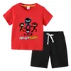Camiseta infantil de verano 2023, nueva ropa infantil de comercio exterior, pantalones de manga corta de algodón coreano para niños, traje de dos piezas