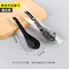 Cuchara Desechable Grande de Plástico para Gachas Cuchara para Wontons Set de Cubiertos para Llevar Cuchara con Mango Largo de 18 cm Cuchara Grande para Arroz en Bolas Sopa de Fideos de Arroz Sopa de Frijol Mungo