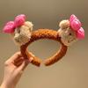 Diadema con lazo de oso, diseño de dibujos animados, con forma de perro, para lavarse la cara, regalo festivo, accesorios festivos para el cabello de color rojo para mujeres.