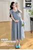 2026 Nova Camisa Xadrez de Verão Manga Curta Vestido Estiloso Feminino Maternidade Roupa de Alta Qualidade Vestido