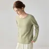Nueva colección de otoño e invierno: Suéter de cuello redondo 100% cachemir puro, de corte holgado y tejido versátil, suave y cálido