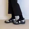 Mocasines de mujer de piel de vaca con tira cruzada y suela gruesa, zapatos Mary Jane casuales, zapatos deportivos y de ocio, zapatos de vestir