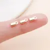 Clip de Hierro Pequeño de Superficie Lisa/Clip Grande con Alambre Enrollado Tachonado de Diamantes de Dos Puntos Clip Cuadrado Cierre de Extremo de Cordón de Cuero Accesorios para Joyería DIY