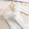 Calcetines de encaje lolita lindos para mujer, calcetines de princesa con lazo apilados, combinan con todo, calcetines blancos de encaje lolita de longitud media