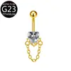 Comercio Electrónico Transfronterizo Mayorista F136 Forma de Corazón G23 Circonita Cadena Anillo de Ombligo Colorido Joyería para Piercing