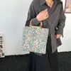Bolso de Mano Grande de Tela Estampada Nuevo para Mujer, Bolso Tote Versátil Estilo Coreano, Bolsa de Tela para Lonchera de Lona para el Trabajo y los Viajes