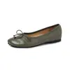 Zapatos de Piel de Vaca de Primera Capa con Dedos Separados para Mujer Zapatos de un Solo Color para el Pie de Cerdo Nuevo Estilo Otoño Piel Genuina por Dentro y por Fuera Lazo Zapatos Cómodos de Suela Plana Zapatos de un Solo Color