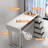 Conjunto de Mesa e Cadeira para Manicure Estilo Creme, Estação de Manicure Individual/Dupla Estilo Japonês, Luxo Leve, Mesa de Manicure Tendência Estilo Ins para Salão de Unhas