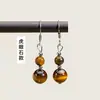 Aretes de Cristal Blanco Natural, Aretes de Ágata de Cristal Morado Amarillo Rosa, Aretes de Perlas Redondas, Ganchos para Orejas de Cristal al por Mayor