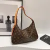 Bolsa de Axila Estampada Transfronteiriça para Mulheres, Bolsa Dumpling Fashion com Textura de Grande Capacidade, Bolsa de Ombro Macia de Couro com Temperamento para o Dia a Dia, Tendência Retro