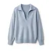 26 Novidade Outono/Inverno Suéter de Lã Escovada Lã Cashmere Seda Engrossado Gola POLO Estilo Old Money Suéter de Lã