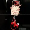 Adequado para Capa de Celular Apple 17, Proteção Completa Contra Quedas, Dissipação de Calor do iPhone 16 Pro Max, 15 com Padrão Pendurado Design de Pônei Trançado