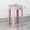 Banqueta de Plástico Doméstica Espessa Resistente Criativa Redonda Empilhável Estilo Creme Banqueta Alta Simples Preço Acessível Atacado