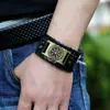 Artículo más vendido transfronterizo: Pulsera de Cuero Vikinga Nórdica con Brújula Tejida Vintage, Accesorio de Muñeca de Cuero Genuino para Hombre