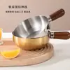 Bol de Acero Inoxidable para Ramen para una Persona Olla Pequeña Bol Batidor de Huevos Mango Desmontable Olla de Ramen para el Hogar Bol para Ensalada Madera de Nogal