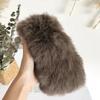 Diadema de pelo de conejo auténtico para mujer, estilo celebridad de Internet, de peluche, estilo vintage, de ala ancha, cálida y esponjosa.