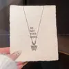 Colar Pingente Borboleta Sonhadora em Aço Titânio para Mulheres Doce Design de Nicho Corrente para Clavícula em Aço Titânio Estilo Coreano Versátil Acessório de Celebridade da Internet