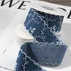 Cinta Webbing de Mezclilla con Tira de Flores Hecho a Mano DIY Lazo Accesorios para el Cabello Material de Pasador Cinta Cinturón de Mezclilla Corte Recto