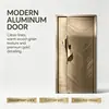 Puerta minimalista de aluminio con acabado veteado de madera, tamaño personalizado, para seguridad del hogar y protección contra incendios, adecuada para proyectos de construcción residencial