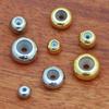 Cuentas de posicionamiento ajustables cuentas de silicona latón chapado color oro 18K cuentas protectoras pulsera collar pendientes cuentas fijas venta al por mayor