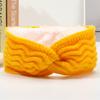 Faixa de cabelo de lã com forro de fleece para outono e inverno, borda larga, acessórios de cabelo quentes, faixa de cabeça de tricô europeia e americana, cor sólida acrílica, protetores de ouvido esportivos, novo