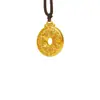 Nova Loja de Ouro Mesmo Estilo Método Antigo Ouro de Areia Floral Vazado Padrão Pingente À Prova de Fogo Resistente à Cor Pingente de Ouro de Areia Joias
