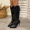 Botas de Tacón Alto para Mujer, Botas de Otoño e Invierno, Nuevas Botas Elásticas de Punta Fina 2025, Botas Largas, Botas de Tacón de Aguja, Venta al por Mayor