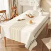 Mantel Moderno Minimalista, Impermeable, Resistente al Aceite, Mantel sin Lavado, Lujo Ligero, Tacto de Alta Gama, Mantel Engrosado, Mantel Rectangular para Mesa de Café