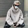 Sudadera pesada gris con botones y cuello alto para hombre, chaqueta con capucha para primavera y otoño, nuevo modelo 2006, camiseta básica de marca juvenil moderna