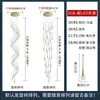 Lustre Longo para Escada, Lâmpada de Cristal de Forma Gota d'Água de Luxo Leve, Lâmpada para Sala de Estar Vazia de Villa Duplex, Modelo de Designer