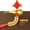 Colgante de Calabaza de Cobre con Nudo Chino Auspicioso para Decoración de Puerta, Calabaza Hueca para Buena Fortuna y Prosperidad, Adorno para Puerta de Dormitorio