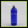 Botella de plástico azul de 100 ml con tapa de mariposa envase secundario para productos de cuidado de la piel botella de plástico botella exprimible botella de tapa abatible con rocío puro de 100 ml