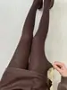 Meia-calça Feminina Outono e Inverno Celebrante Cibernético Vazada em Forma de Diamante Par Estilo Menina Primavera e Outono Espessura Média Marrom Outono Leggings