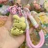 Concha de Agua Oro Puro 999 Estilo Melodía de Fresa Colgante Kt Cadena para Teléfono Llavero Cadena para Bolsos Teléfono Adorno Lindo