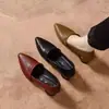 Zapatos populares de tacón grueso para mujer, nuevos zapatos de suela blanda otoño 2026, zapatos de cuero para mujer que no cansan los pies, zapatos tipo mom de caña baja