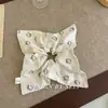 Lenço quadrado de tecido estilo coreano, elástico de cabelo grande, acessório de cabelo de renda doce e delicado, tiara de alta qualidade, rabo de cavalo, estilo francês