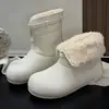Botas de Nieve Birkenstock de Cuero Suave Suela Gruesa para Aumentar la Altura de Dos Vías para Mujer Botines Cortos Integrados de Cuero y Piel Sintética de Invierno Zapatos de Algodón Cálidos con Piel
