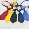 Negro Burdeos Corto Profesional Estilo Coreano Color Sólido Dos Piezas Corbata Pequeña Camisa de Mujer Corbata de Uniforme Escolar para Niños Estudiantes